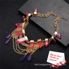 Colorful Crystal Stone Tassel Design Jewelry Necklace Gifts